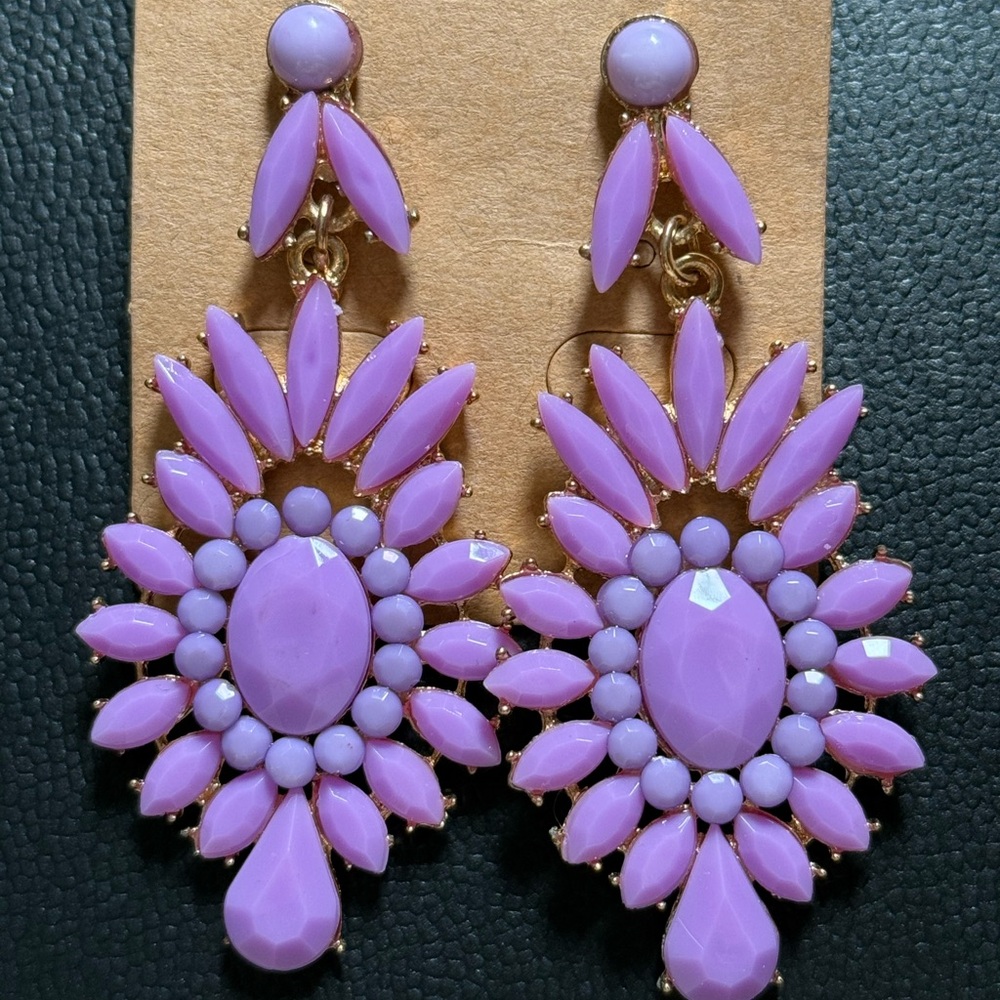 Chic Purple Statement Earrings